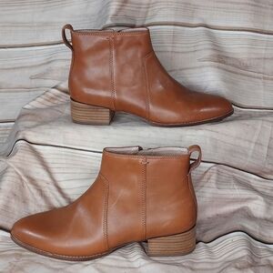 Madewell Camden leather ankle booties English saddle whiskey brown 10M
